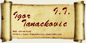 Igor Tanacković vizit kartica
